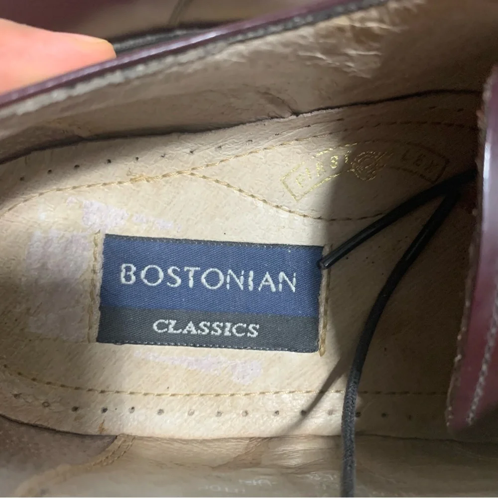 Bostonian Mens Classics Akron 20398 Burgundy Leather Oxford Dress Shoes Sz 8.5M‎